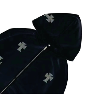 Survêtement pour femmes tendance, entièrement personnalisé, OEM, avec strass, design exclusif, respirant, 100% coton, antibactérien, été - Product Image 3