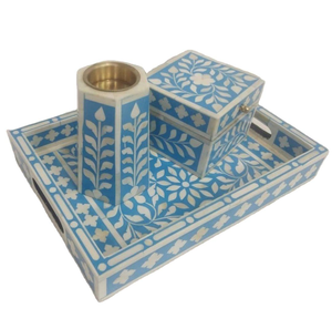 Ensemble de brûleurs d'encens indiens faits à la main de luxe - Diffuseur de Bakhoor et d'Oud en incrustation d'os, tailles personnalisées, utilisation en automne et religieuse - Product Image 4