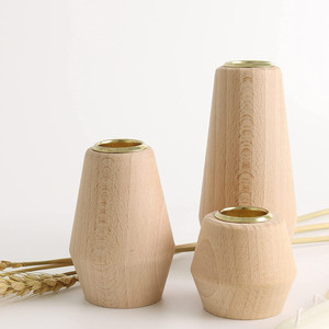 Candelabros de madera maciza natural hechos a mano, palitos para velas de madera, los mejores estilos simples, superventas - Product Image 1