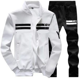 Conjunto de sudadera y chándal para correr para hombre, chándales con cremallera de lana gruesa personalizados, características ecológicas de talla grande para la primavera - Product Image 4