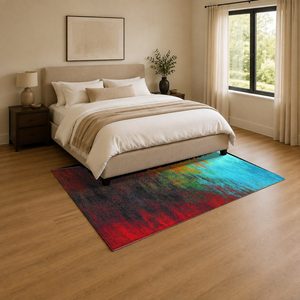 RUGS DEPOT LXDP-0322 Wholesale Green Sage Modern Abstract Digital Printed Machine Washable Chenille Area Rug Non <b>Slip</b> - Product Image 3