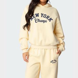 <b>Women's</b> Custom Hoodie Set Sweatsuits Casual Style Thick Blank Hoodie Set Two <b>Piece</b> Jacket and Trousers Set 2025 Autumn <b>Outfit</b> - Product Image 5