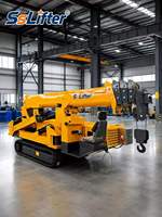 Grue araignée sur chenilles rotative à 360 degrés, hybride diesel/essence, compacte, mini, hauteur de plateforme 22 m pour intérieur