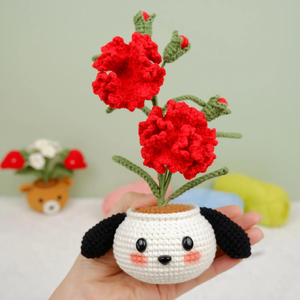 ดอกไม้ถักโครเชต์แฮนด์เมดสำหรับใส่กระถางดอกไม้ประดิษฐ์เป็นของขวัญให้เพื่อนสมบูรณ์แบบสำหรับตกแต่งบ้านผลิตในเวียดนาม - Product Image 1