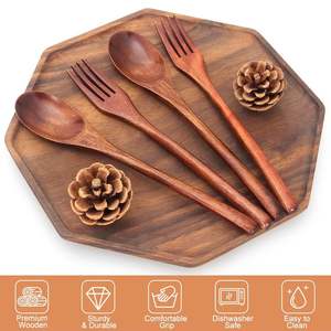 Juego de cubiertos de madera de diseño único para cocinas profesionales, comidas informales y hogares sostenibles - Product Image 4