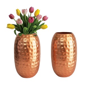 Vases décoratifs en métal doré pour la maison, ensemble de 2, grands vases en fer pour le sol, la table, le salon, la chambre à coucher - Product Image 2