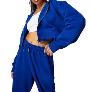 ชุดวอร์มปักลายตามสั่งจากโรงงาน เสื้อฮู้ดผ้าฟลีซและกางเกงจ็อกเกอร์ ชุดเซ็ต 2 ชิ้น ไซส์ใหญ่พิเศษ ชุดสูทผู้หญิง - Product Image 1