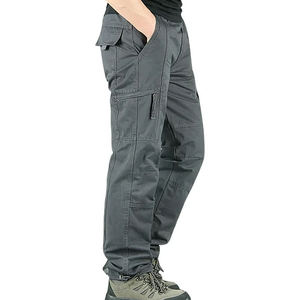 Venta al por mayor de moda con pantalones Cargo laterales de alta calidad Tether elástico pila de algodón personalizado pantalones Cargo holgados para los hombres - Product Image 4