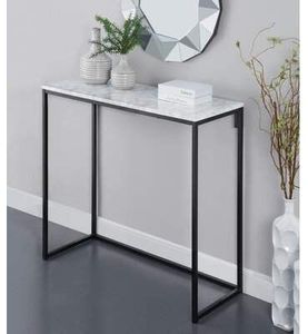 Mesa de consola de metal estrecha y alta para decoración de entrada y pasillo, perfecta para mostrar fotos, lámparas y plantas - Product Image 5