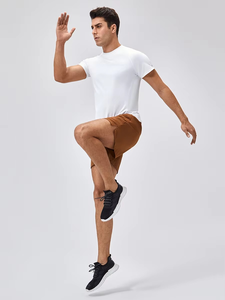 Short de sport vierge personnalisé pour hommes à séchage rapide avec poche zippée Short de sport athlétique de course à pied décontracté et respirant avec cordon de serrage grande taille - Product Image 5