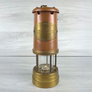 Handcrafted brass miner lamp decorative piece for industrial style homes retro decor and rustic offices - Product Image 1