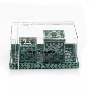 Madre perla Mubkhar con cubierta acrílica forma rectangular diseñador incienso titular Venta caliente lujo madera Mubkhar - Product Image 1