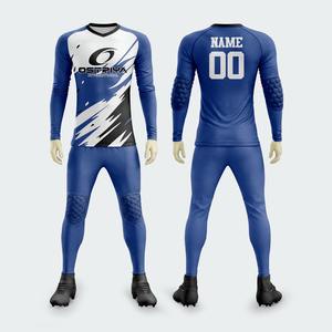 Customized Soccer Jerseys Adults <b>Padded</b> Goalkeeper Jersey Pants Set Long Sleeves <b>Shirt</b> Training Uniform Automated Cutting - Product Image 6