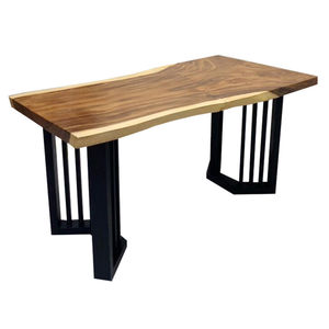 SFMT018-70x140cm Dining <b>Table</b> with Thick 5cm Me Ty <b>Wood</b> <b>Top</b> and Iron Legs Durable and Stylish - Product Image 1