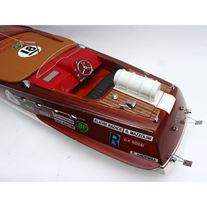 Modèle de bateau rapide Super Riva Zoom Modèle nautique en bois prêt à l'emploi pour la décoration Technique peinte - Product Image 5