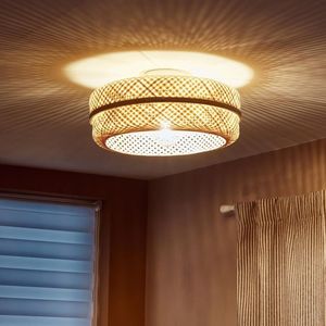 ที่บังแสงเพดานทำจากไม้ไผ่ธรรมชาติมีการออกแบบทำด้วยมืออันเป็นเอกลักษณ์สำหรับร้านกาแฟในโรงแรมและพื้นที่ใช้สอย - Product Image 3