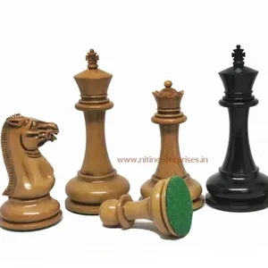 Best selling Antique Morphy Chess set wood chess game set luxury gold chess set cardboard packaging box