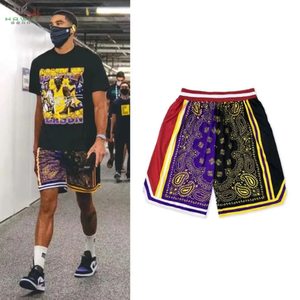 Shorts de sport d'été pour hommes New Star Style Floral Printed Gym Basketball Shorts Cashew Flower Mesh Taille élastique pour Gym Beach - Product Image 6