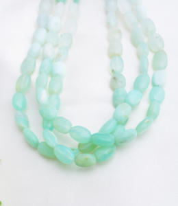 Perles de pierres précieuses en opale bleue naturelle, lisses et ombrées, pour la fabrication de bijoux fins - Product Image 2