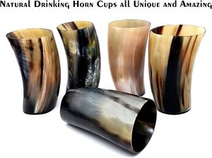 Original fabriqué à la main médiéval authentique Viking corne à boire verres à liqueur bière verres à liqueur buffle corne à boire tasses - Product Image 2