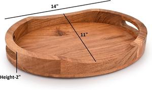 Oval Large <b>Tray</b> with Handle Food Serving <b>Trays</b> for Living Room Home Dining <b>Table</b> & Storage <b>Trays</b> - Product Image 5