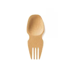 Mini juego de utensilios de madera de bambú de diseño moderno lindo, utensilios de cocina simples para bebés con materiales naturales no químicos - Product Image 1