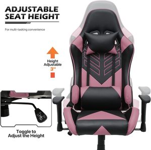 OEM Factory Gamer Wholesale <strong>Pink</strong> Gaming <strong>Chair</strong> with Head Pillow - Product Image 4