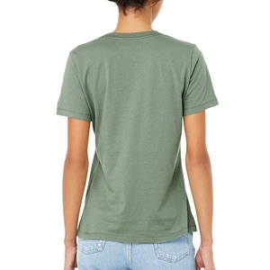 Camiseta de lona para mujer, remera de S-2XL con cuello redondo - Product Image 3