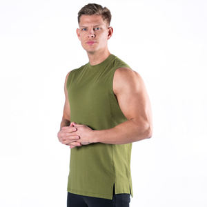 Débardeurs pour hommes de haute qualité personnalisés en gros Débardeur Stringer de gymnastique de coupe carrée - Product Image 4