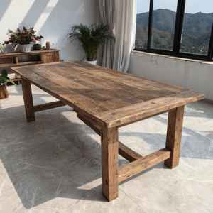 Mesa de comedor ecológica de madera maciza cuadrada moderna hecha a mano para uso en apartamentos y hoteles muebles de comedor de cocina grande - Product Image 6