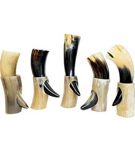 High Quality Viking Horn Mug with Hand Carved Wolf Custom Logo Beer & Coffee Mug Includes <b>Stand</b> Best Price - Product Image 5