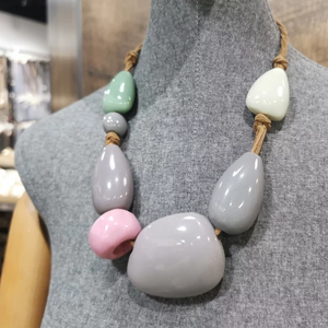 Cuentas de resina multicolor de gran tamaño de alta calidad, joyería de mujer de alto pulido, nuevo diseño, collar, pulsera, joyería de moda de lujo - Product Image 3