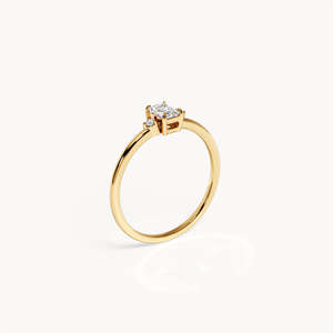 แหวนเพชรเลวี 14k ทองคำขาว แหวนหมั้น - Product Image 3