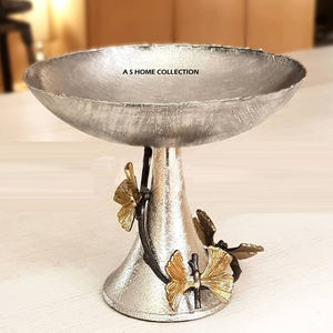 Tazón de Diseño en Forma de Hoja Chapado en Oro, Tazón Japonés de Madera para Servir en Casa u Hotel, de Aluminio Metálico de Alta Calidad - Product Image 6