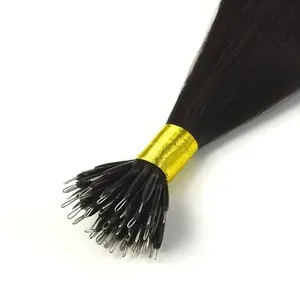 Vente chaude Os Droite Premium Qualité Extensions de Cheveux Humains Vietnamiens Noir Nano Anneaux Matière Première Vierge De Haute Qualité - Product Image 1