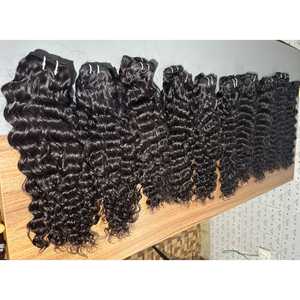 Wholesale Indian Virgin Cuticle Aligned Double Drawn <b>Deep</b> <b>Wave</b> Curly Extensions Unprocessed Dyed Flat Weft Styling <b>Wigs</b> - Product Image 2