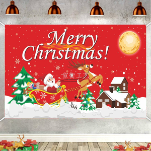 Tissu de fond personnalisable pour décorations murales de fête de Noël - Product Image 4