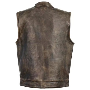 Gilet en cuir de style motard pour hommes de qualité supérieure avec maillot de course avec gilet à pression personnalisé 2025 conception de moto - Product Image 3