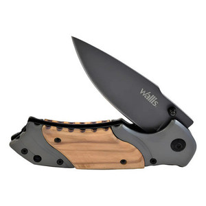 Coltello con serratura Wallis K901168 grigio con manico effetto legno - Product Image 1