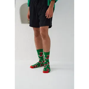 Colorful <b>Silk</b> <b>Socks</b> with Breathable Green Watermelon Slice Print Custom Logo Design One Size Fits Girl Daily Use - Product Image 3