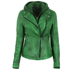 Chaqueta de Cuero Transpirable para Mujer, Abrigo de Motorista Sólido, Prendas de Vestir Informales con Cinturón y Cremallera, para Primavera y Otoño - Product Image 3