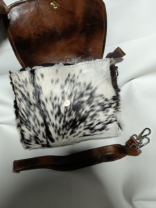 Luxury Cowhide Leather Shoulder Bag Hair On Hide Messenger Crossbody <b>Purse</b> Adjustable Strap Western Vintage Handmade Handbag - Product Image 4