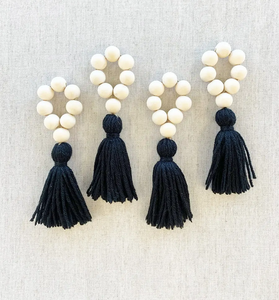 Bonne qualité Perles De Bois Ronds De Serviette Corde De Coton Glands Tissés À La Main conception Anneau De Serviette En Bois Accessoires - Product Image 2