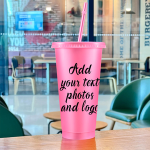 Vaso de Plástico de 24 oz <span class=keywords><strong>con</strong></span> Pajita <span class=keywords><strong>y</strong></span> Tapa, Vasos Reutilizables de PP para Café Helado <span class=keywords><strong>con</strong></span> Logotipo Personalizado para Bodas, Cumpleaños, Cafeterías, Regalos Corporativos - Product Image 6