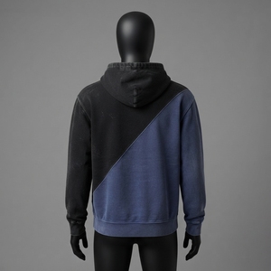 MATTIERA Men's Black Blue Two Tone Pullover <b>Hoodie</b> <b>Red</b> Logo Fleece Sweatshirt Streetwear Casual Hooded Tops Custom Wholesale OEM - Product Image 6