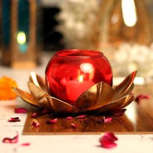 Golden Lotus Tea <b>Light</b> Candle Holder Home Decorative Candle Holder Handicraft Candle Holder - Product Image 5