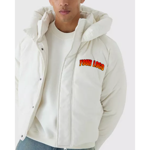 Logo imprimé personnalisé 100% polyester tissu coupe-vent thermique lourd bouffant veste hiver imperméable chaleur veste hommes bouffantes vestes - Product Image 4