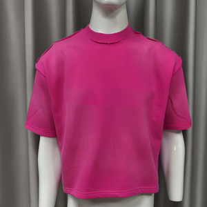 2025 Summer Custom 230gsm 100% Cotton Boxy T <b>Shirt</b> for <b>Men</b> Reverse Stitching Solid Pattern Acid Wash Knitted Blank high quality - Product Image 6