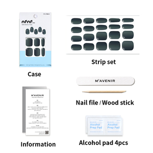 Blue <b>Green</b> Emerald InstaWrap - No-Lamp Gel Nail Stickers, Peel & <b>Stick</b>, Instant Salon Look (20PCS) - Product Image 4