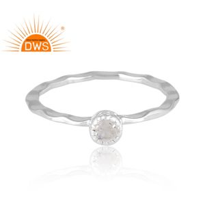 Bague empilable artisanale en argent sterling avec pierre de lune arc-en-ciel naturelle, best-seller, fabricant de bijoux sur mesure - Product Image 2